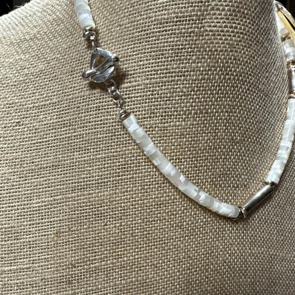 RLM Robert Lee Morris Mother of Pearl and Sterling Silver Necklace